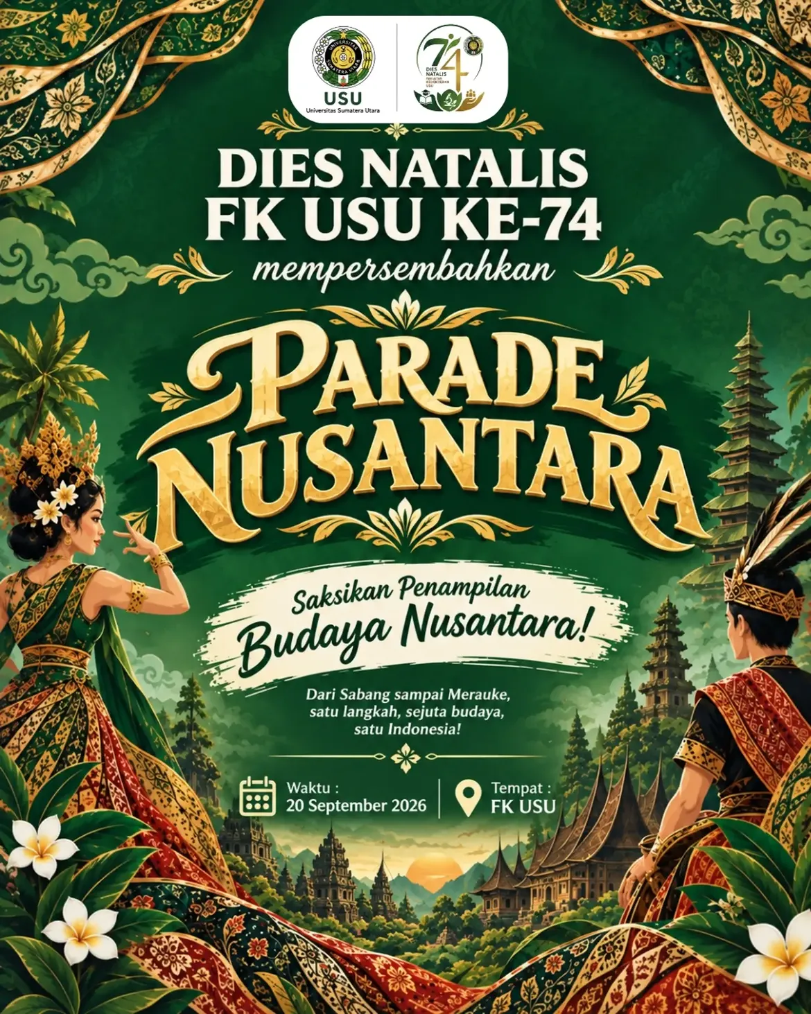 Parade Nusantara pada Dies Natalis Ke-74 Fakultas Kedokteran USU